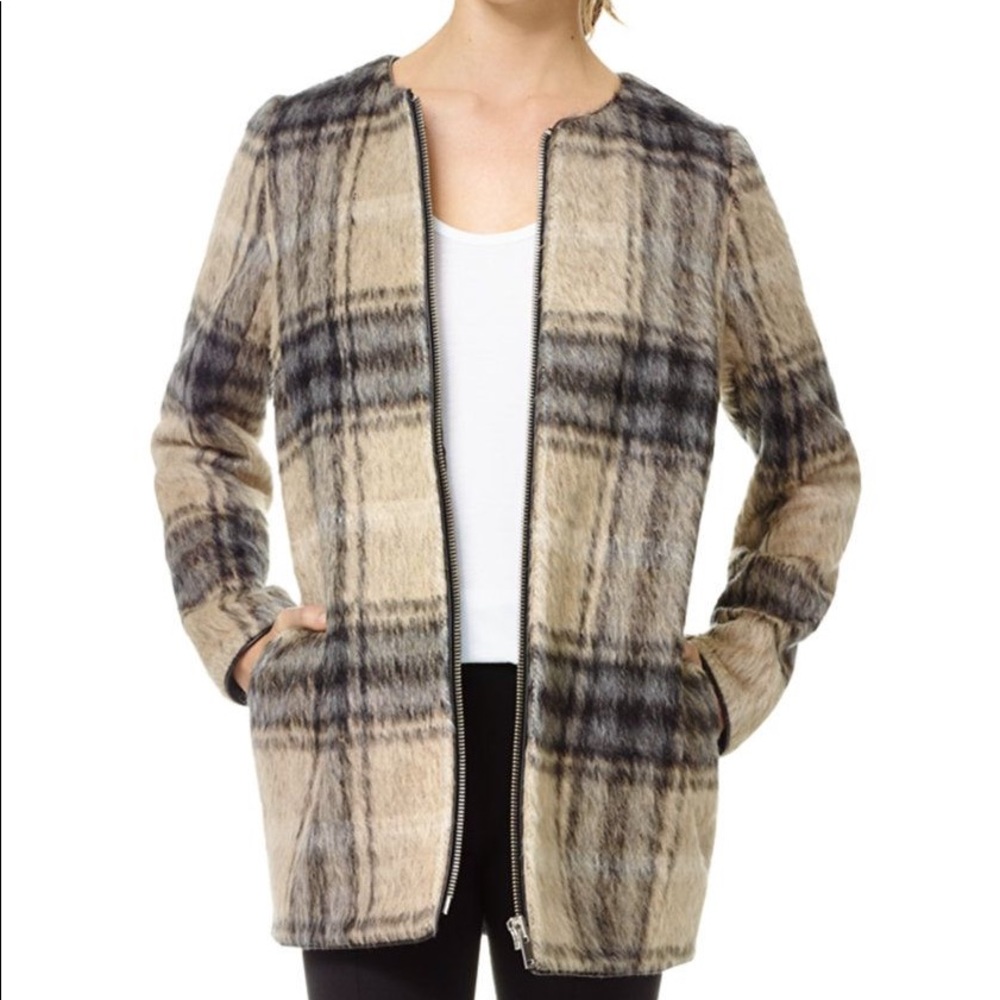 Aritzia Wilfred Plaid Coat